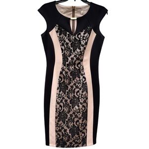 Elegant nude & black dress